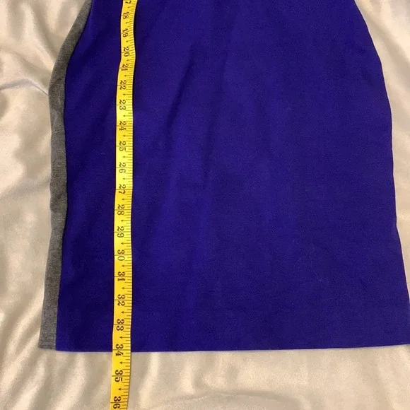 Diane von furstenberg size 0 hallie blue gray color block body con sheath dress - Picture 9 of 10